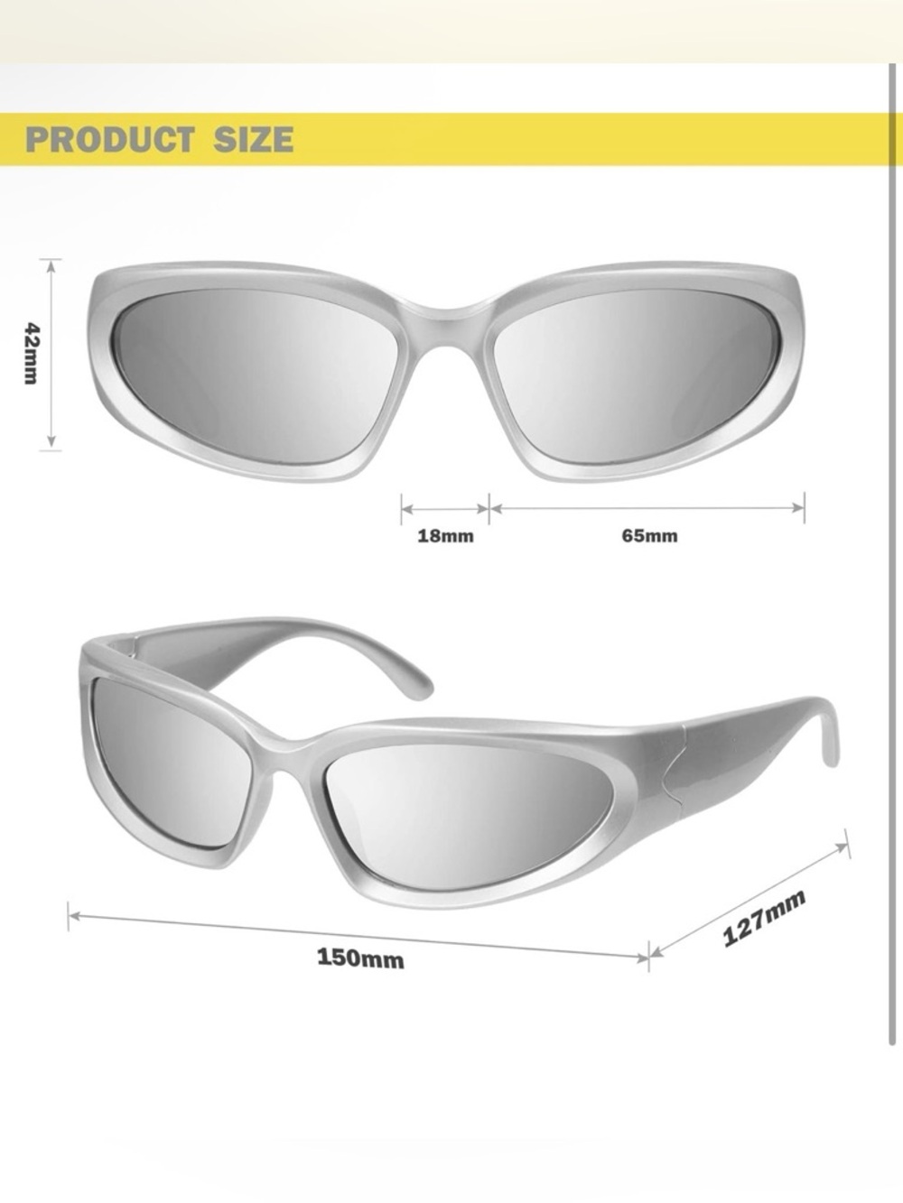 Sleek Cat-Eye Silver Sunglasses - Picture 3 of 6